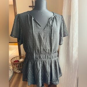 Black and Gold Peplum Blouse